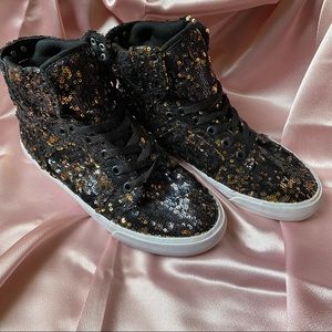 Black and gold sequin Supra Skytop x A-Morir